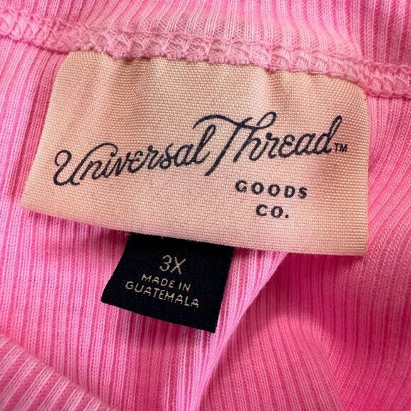 NWT Universal Thread Plus Size Pink Ribbed Tank Top Layering Piece - Size 3XL - Picture 3 of 5